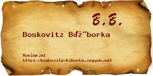 Boskovitz Bíborka névjegykártya