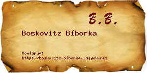 Boskovitz Bíborka névjegykártya